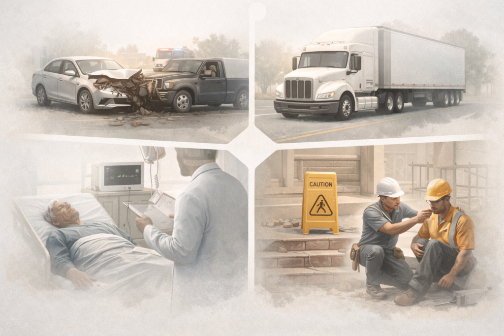Different types of wrongful death accidents including car truck medical and workplace incidents