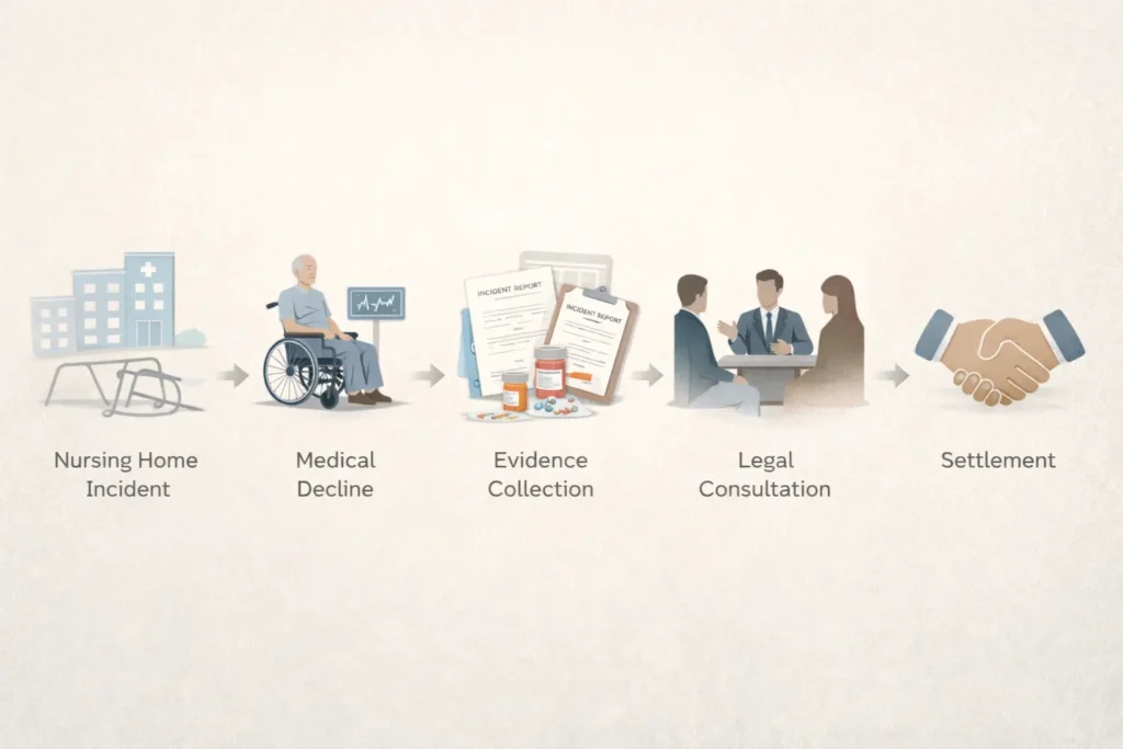 Step by step process of filing a nursing home wrongful death claim in Atlanta from incident to settlement