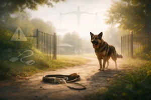Unleashed dog in public park representing negligence and leash law violation in Georgia dog bite cases